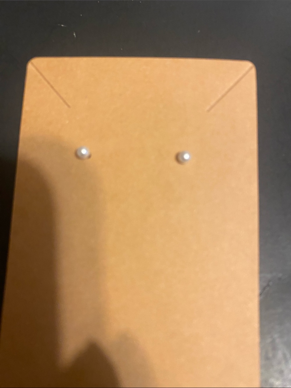 Delicate Pearl Stud Earrings - Cream/White - Picture 2 of 7